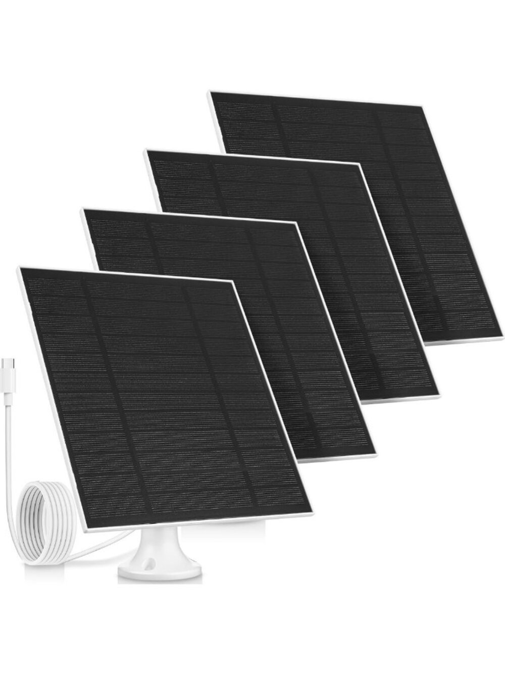 4 Pack 5W Solar Panels for Outdoor Security Cameras - Eco-Friendly, Type-C